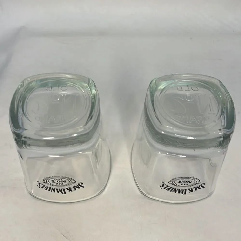 Jack Daniel’s Old # 7 Brand Rocks Glass Stamp Bottom 8 Oz 3 1/2 In Tall 3 In Top